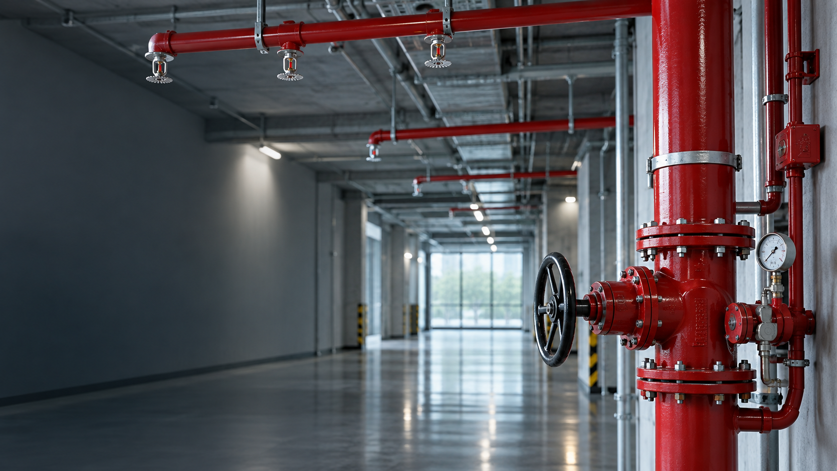Illustrative hydrant valve and sprinkler piping