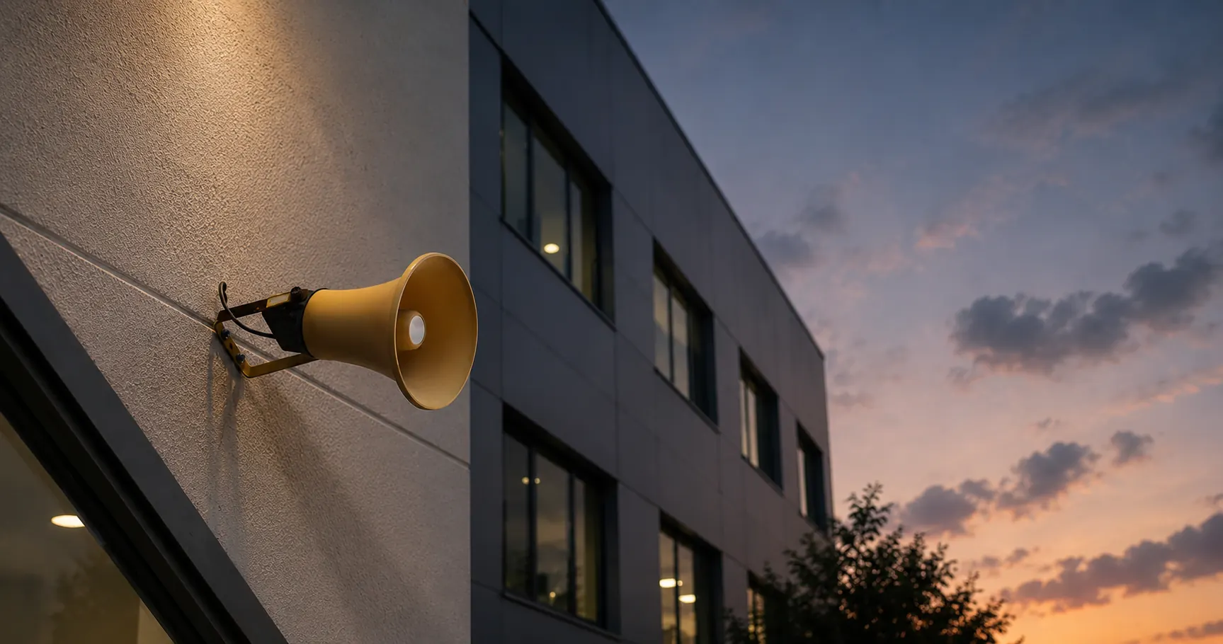 Public address and voice alarm service illustration